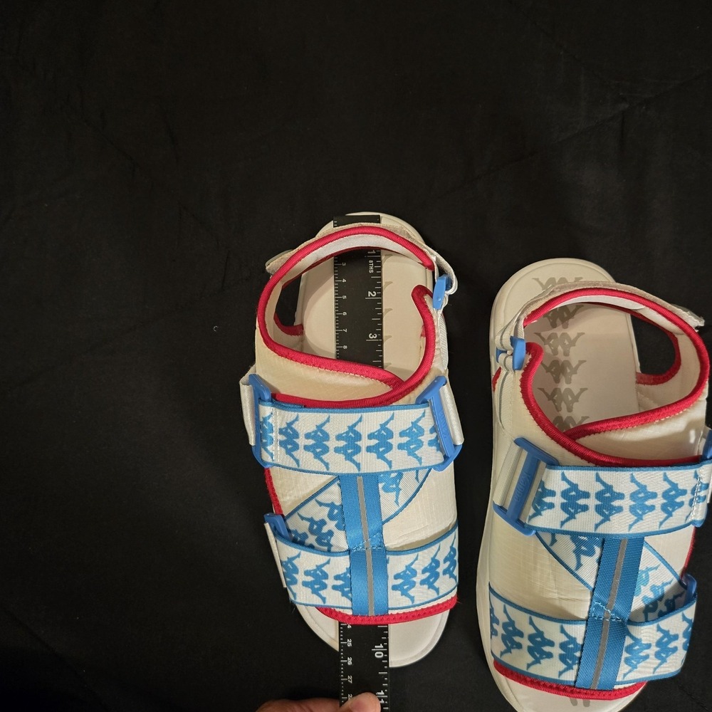Kappa Sandals Womens Size 8 Mens 6 White Blue Strappy Hook & Loop Casual Summer - Picture 8 of 10